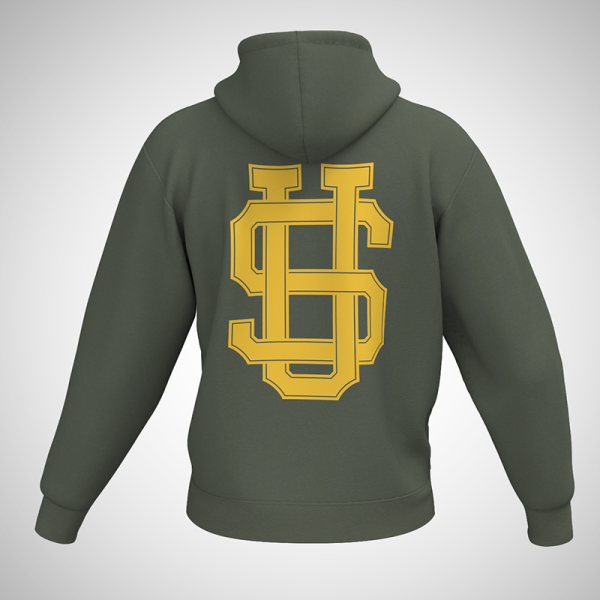 Preview: SU® Hoodie "Monogram" - Olive / Yellow