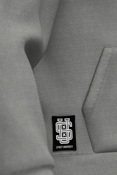 Preview: SU® Hoodie "Monogram" - Sports Grey / White