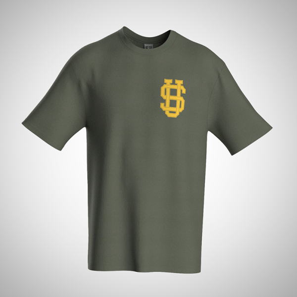SU® T-Shirt "Monogram" - Olive / Yellow